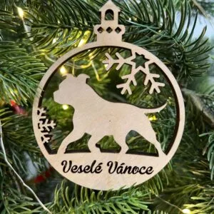 Vsepropejska Vánoční baňka se stafordem – ozdoba na stromeček Typ: Baňka 5