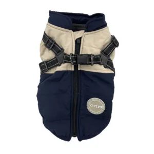 Vsepropejska City-warm zimní bunda pro psa s postrojem Barva: Tmavě modrá