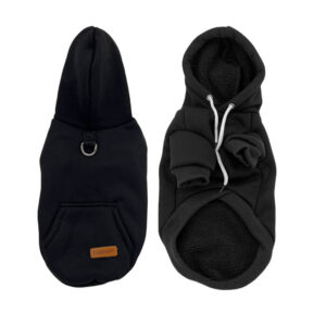 Vsepropejska Cotex bavlněná mikina pro psa s poutkem Barva: Černá