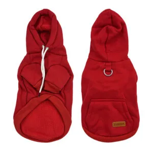 Vsepropejska Cotex bavlněná mikina pro psa s poutkem Barva: Červená
