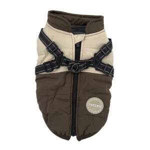 Vsepropejska City-warm zimní bunda pro psa s postrojem Barva: Hnědá