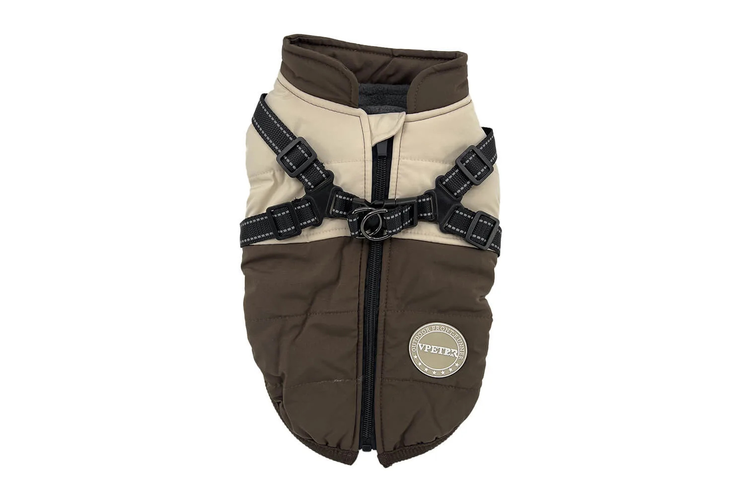 Vsepropejska City-warm zimní bunda pro psa s postrojem Barva: Hnědá