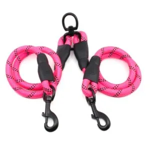 Vsepropejska Fera rozdvojka 75 cm na vodítko pro psa Barva: Růžová