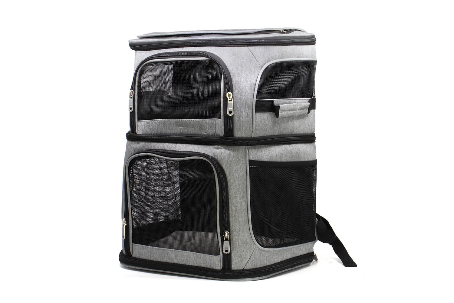 Vsepropejska Palm batoh pro dva psy Barva: Šedá